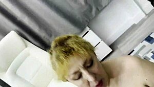 Mature Krayana teases in pantyhose for POV blowjob and cumshot video.