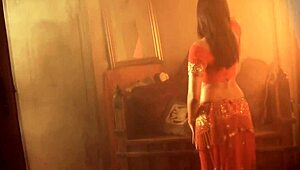 lovely brunette dances gracefully