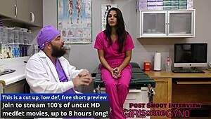 My neighbor's first gyno visit with misty addams 😏 shaved pussy close-up