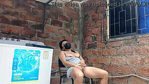 My Neighbor In The Garden Showing Off Under Her Dress