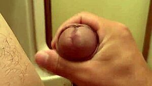 A japanese amateur solo asian guy indulges in intense masturbation session.
