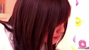 petite japanese step-sister caught, seduced to first blowjob! 😳