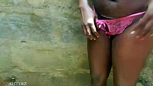 German wife milf fucks in public doggystyle with african cum 😏