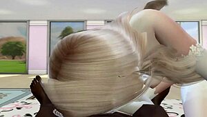 sexy blonde in lingerie, you're getting roughly fucked by that monster bbc in doggystyle