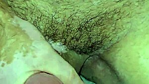 latina milf gets cum on pussy, real climax