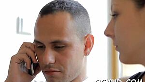 Man, skillful old boy slams tight young 18+ twat hard! 😲