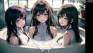 Beautiful Girls Bathing in Sperm Bath with Hentai-Japanese AI Art. See Their Young 18+ Bodies Covered!