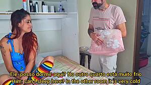 stepdad makes an unexpected late-night visit to young amateur's room