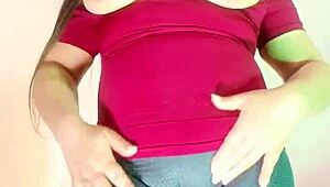 Latina Stepmother Shows Off Giant Cameltoe While Masturbating for Stepson in Leggings