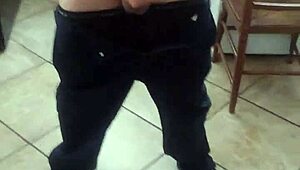 Beautiful Girl Flashes Cock in Garage, Then Sucks It While Jerking Off