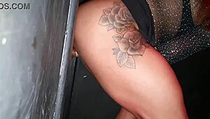 Latina Pornstar Performs Blowjob At Glory Hole Party