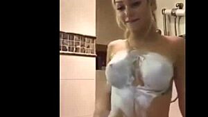 Blonde Babe Shows Perfect Body with Big Tits