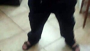 Beautiful Girl Flashes Cock in Garage, Then Sucks It While Jerking Off