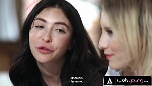 Teen couple Jane Wilde & Melody Marks lure pretty Jazmin Luv into a wild threesome.