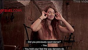 This beautiful pornstar feels the pain of cruel instruments in her kinky training.