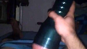 Ob1s First Fleshlight Stroke Session With Intense Action