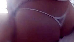 Wow, Check Out My Amateur Young Wife Posing in Her Sexy Thong at Home!