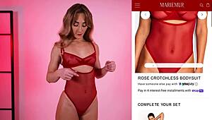 Mariemur tries on lingerie, bound in latex and chained.