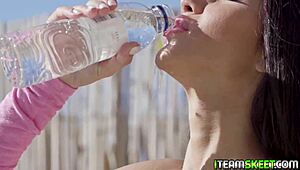 Stunning Brunette Devours Stud's Big Cock with Wild Desire