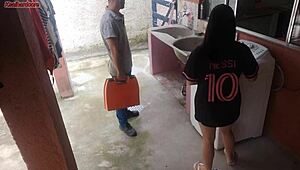 housewife moans while technician fucks her big ass