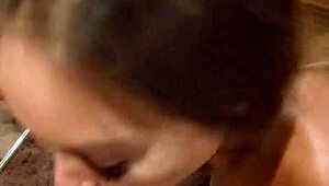 Monika Fox has fast sex and blowjob with her lover in the hallway 😍, featuring shaved pussy and cum.