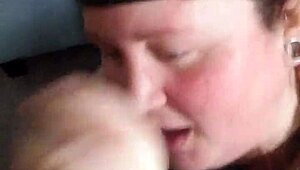 Beautiful Girl Flashes Cock in Garage, Then Sucks It While Jerking Off