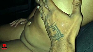 Novinha cums hard on big cock outdoors