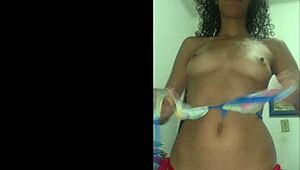 Teasing In A Red Bikini