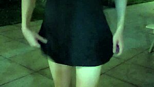 shemale ting xuan flashes body in public garden