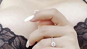 blonde with big natural boobs reveals her sexy curves in lingerie