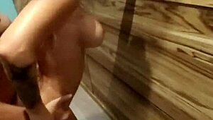 Monika Fox has fast sex and blowjob with her lover in the hallway 😍, featuring shaved pussy and cum.