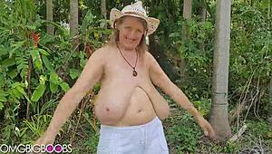 Mature Woman Shows Off Huge Natural Tits!