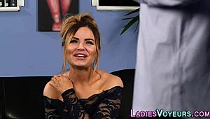 Classy mistress humiliates with cfnm