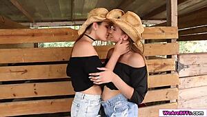 I watch three latina babes lick pussies on the ranch