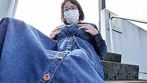 Married woman masturbates outdoors feeling pleasure