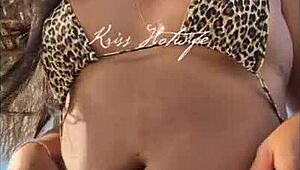 Married Wife Shows Off Tan Lines on Beach