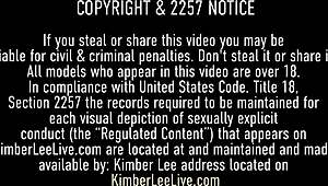 This slutty babe kimber lee uses her pretty feet to milk a lucky guy's hard cock