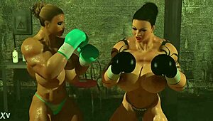 Blonde With Big Tits In Boxing Gloves