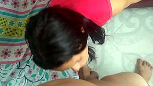 She sucks his nipple while fucking in femdom amazon position