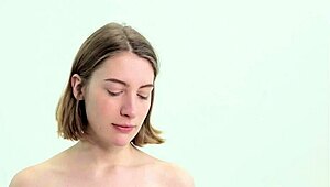 Sweet teen carefully shaves herself in a relaxing routine