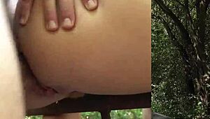 fake taxi turns wild with anal threesome featuring cherry kiss outdoors