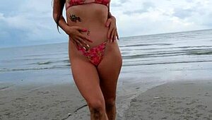 Intense Beach Walk in Bikini