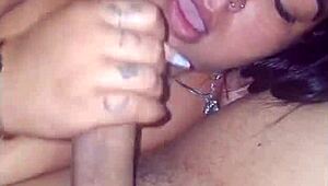 Latina asks for milk gets cum on face