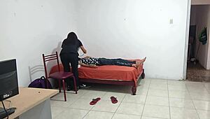 Latina Nurse Dances Sensually at Patient's Home