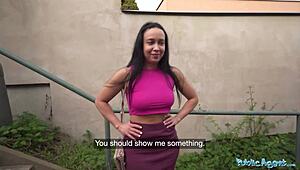 Milf bends over in public for monster cock doggystyle and riding in garden shed POV