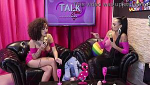 lana poison is exploring her freedom in the swing with some sexy lesbian fun