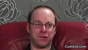 Horny Hottie in Blowbang Gets Facial and Swallows Cum Load