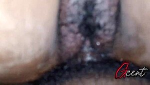 Close-Up Sex with Hairy Creamy Pussy and BBC
