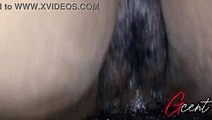 Close-Up Sex with Hairy Creamy Pussy and BBC