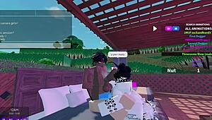 two bunnies and a bull in interracial fun